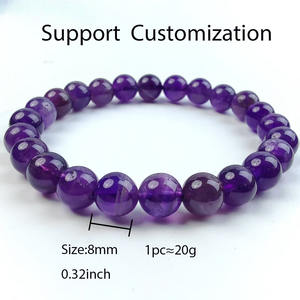 Bracelet en pierres <span class=keywords><strong>de</strong></span> guérison spirituelle en cristal poli <span class=keywords><strong>de</strong></span> haute qualité, Amazonite et Améthyste, matériaux mixtes, pour cadeau - Product Image 4