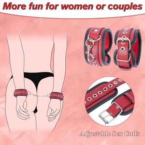 Groothandel Sex <span class=keywords><strong>Bondage</strong></span> <span class=keywords><strong>BDSM</strong></span> Kit Verstelbare Bedbeugels Set met Handboeien Nek Dijbeen Enkel Game Play Sex Toy Bulk Levering - Product Image 5