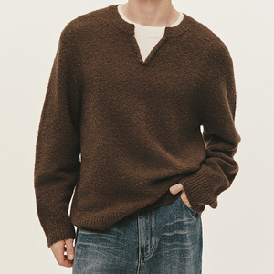 Suéter de <span class=keywords><strong>Punto</strong></span> Holgado con Cuello en V Texturizado para <span class=keywords><strong>Hombre</strong></span> - Prenda Superior Informal para Uso Diario - Product Image 5