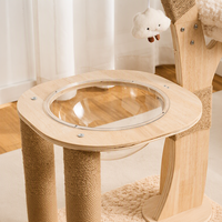 Étagère d'escalade pour chat d'intérieur en bois écologique de luxe avec motif floral, résistante à l'usure et aux griffures