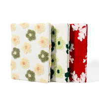 Carnet en peluche tufté à motif floral, couverture en chenille 3D Kawaii, journal en sherpa crème duveteux, pages vierges, cadeau pour filles