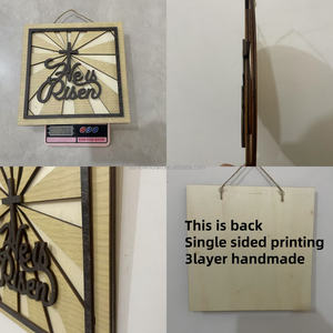 Corte láser moderno 'He Is Risen' Decor Sign Frase Christian Catholic Home & Community Centers Pascua Cumpleaños Boda Bodegón - Product Image 3