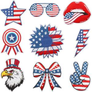 Patchs thermocollants brodés American Eagle Independence Day pour tenues de barbecue du 4 juillet, drapeau américain, vestes en jean - Product Image 1