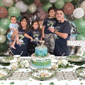 Animal <strong>Jungle</strong> Safari <strong>Theme</strong> <strong>Party</strong> Supplies Birthday Decorations Sets Kids Disposable Tableware Set Serves 25 - Product Image 4