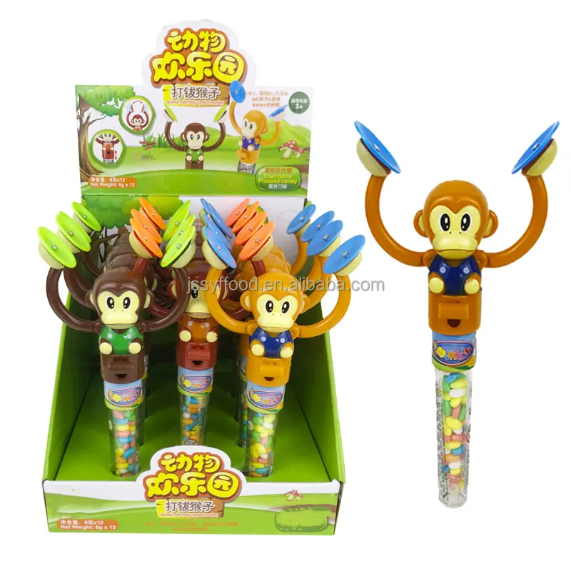 Factory direct sale cartoon Candy toys funny happy Monkey drum toy candy tablet