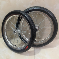 Kit de roues CNC argent/noir 17 pouces Supermoto 1.6-17 pour Sur-Ron LBX Talaria avec pneus routiers 70/90-17 – Pièces de modification pour vélos électriques