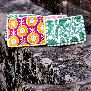 Handmade Floral Zipper Closure Soft High Quality Fashionable Cotton Coin <b>Pouch</b> - Product Image 1