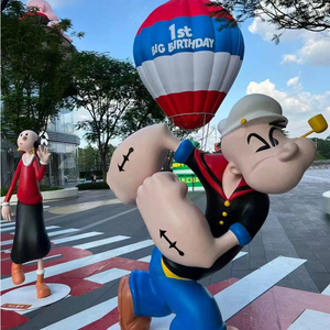 Escultura moderna de <span class=keywords><strong>personaje</strong></span> de película de acero inoxidable, estatua de Arte de Popeye y Oliver con técnica chapada en superficie de espejo, artesanías de Metal - Product Image 2