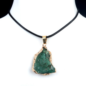 Forma Irregular Pedra Natural Colar De Cristal Corda De Couro Preto Rose Quartz Ametista Cura Cristais Colar Pingente - Product Image 4