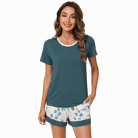 Ensemble de pyjamas RTS pour femmes, vêtements de nuit à manches courtes rafraîchissants, shorts en tricot doux, ensembles de pyjamas en viscose de bambou