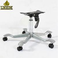 Pièces de base de chaise à 5 branches en acier métallique avec revêtement gris argenté pour usage domestique et bureautique