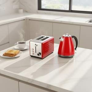 Ensemble petit-déjeuner OUSHENG pour la maison, comprenant un <span class=keywords><strong>grille</strong></span>-<span class=keywords><strong>pain</strong></span> électrique en acier inoxydable 2 tranches et une bouilloire électrique de 1,7 litre, avec garantie d'un an - Product Image 3