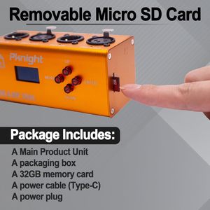 Reproductor de Música <span class=keywords><strong>DMX</strong></span> Pknight DR MP 1024, 2 Universos, 1024 Canales, 255 Programas, microSD de 32 GB, Múltiples Modos de Reproducción, para Escenarios - Product Image 5