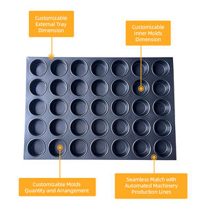 Plaque de cuisson en acier aluminisé antiadhésive, grande capacité, 35 trous, moules à pâtisserie ronds, plateau de cuisson commercial pour muffins et cupcakes - Product Image 3