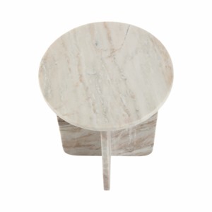 Table d'appoint en marbre avec base en dalles croisées pour la décoration du salon ou du bureau - Product Image 5