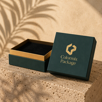 Boîte d'emballage de montre verte de luxe, logo personnalisé, boîte à fond et couvercle pour hommes et femmes
