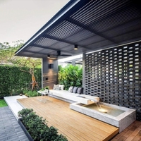 Auvent de terrasse électrique, gazebo de jardin, imperméable, bioclimatique, toit motorisé automatique, lamelles extérieures, revêtement en poudre