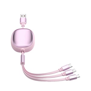 3-in-1 Custom Logo <strong>Printed</strong> 100W Retractable <strong>USB</strong> Charge <strong>Cable</strong> Two-Way Telescopic 6A Fast Charging for Mobile Phone TPE - Product Image 5