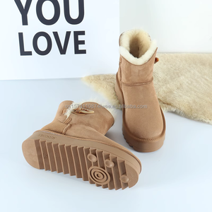 Custom Wholesale Sheepskin Fur Integrated Ladies <strong>Uggs</strong> <strong>Platform</strong> Round Toe Snow Boots Anti-Slip Soft Winter Outdoor - Product Image 2