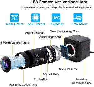 2MP Sony IMX 322 sensörü düşük lux 5-50mm varifocal endüstriyel zoom usb kamera park sistemi için ELP-USBFHD06H-MFV (5-50 MM) - Product Image 3