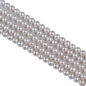 Collar de Perlas Redondas de Agua Dulce Blancas Naturales con Certificado de Terceros, Grado AA, 7-8 mm - Product Image 3