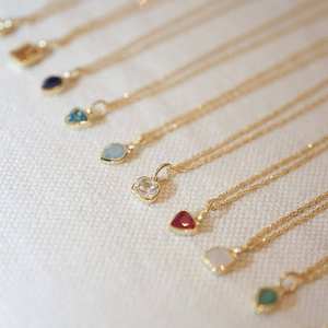 Colgante de 12 piedras de nacimiento Europeo Americano, Color acero inoxidable, chapado en oro de 18 quilates, cadenas con forma de mariposa para mujer, accesorio DIY - Product Image 4