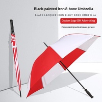 Parapluie de golf 8 baleines personnalisable avec logo, pour homme, à manche long et droit, double usage (soleil et pluie), idéal pour cadeaux publicitaires et d'affaires