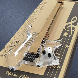 مصنع تصنيع المعدات الأصلية/ODM عالية الجودة الجسم الاكريليك 6 خيوط الغيتار الكهربائي بدون رأس-المحمولة ومريحة نموذج المبتدئين ودية - Product Image 3