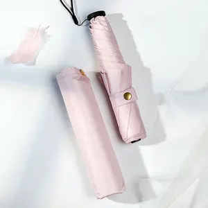 Ультра легкий зонт-карандаш с УФ-защитой, три складных рекламных зонта для дождя и солнца