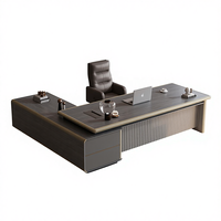 Ensemble de chaise de bureau de direction avec armoire latérale, mobilier de bureau moderne minimaliste, table de direction
