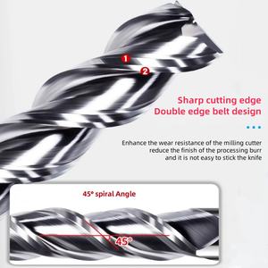 <span class=keywords><strong>Fraise</strong></span> à bout carré à 3 cannelures gauche/droite, diamètre de la tige de 6 mm, <span class=keywords><strong>fraise</strong></span> en carbure pour le cuivre/l'aluminium, <span class=keywords><strong>fraise</strong></span> à bois OEM - Product Image 6