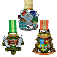 Médaille de récompense sportive en alliage de zinc moulé sous pression, plaquée, durable, gravée sur mesure en 2D et 3D, multicolores, pour haltérophilie, cricket, boxe