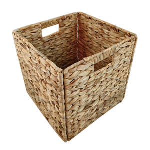 Gran oferta, cesta de almacenamiento de jacinto de agua plegable con marco de hierro, cesta de Jacinto plegable - Product Image 1