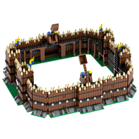 Ensemble de blocs de construction de modèles de château médiéval viking occidental, murs de portail militaires, jouets éducatifs créatifs DIY pour enfants MOC5082