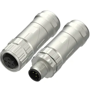 Male & Female M12 B-code Shield Field assembly Optical electrical cable connector
