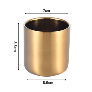 Vaso de Acero Inoxidable 304 Cepillado de 220ml/300ml, Color Plata, Oro y Oro Rosa, para Café, Cerveza Helada, Jugo, Uso en Casa, Bar o Cafetería - Product Image 6
