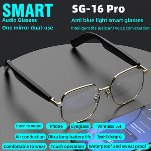 Gafas inteligentes ligeras polarizadas Pro impermeables para auriculares táctiles inalámbricos Bluetooth música AI llamada gafas inteligentes de plástico - Product Image 4
