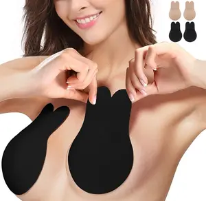 Rabbit Nipple Covers Fashion Rabbit Ear Shape Push Up Boob Women Adhesive Silicone Nipple Cover Stickers