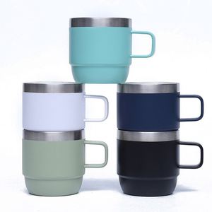 Generic Creative 14oz Office Tea Coffee Mug Stainless Steel <b>Double</b> <b>Wall</b> Cup with Ergonomic Handle - Product Image 2
