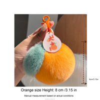 Usine en gros Rex lapin en peluche cartable suspendu mignon Rex lapin cheveux cadeau petite orange voiture pendentif en peluche orange porte-clés