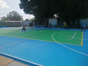 Revêtement de terrain de volley-ball professionnel en acrylique, dalles de sol multisports professionnelles, peinture de surface solide amortissante - Product Image 5