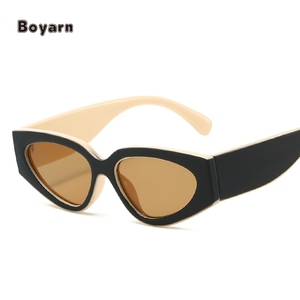 Boyarn แว่นตากันแดดกีฬาอินเทรนด์ใหม่กรอบสีขาวย้อนยุค UV400ทรงรีตาแมว - Product Image 5