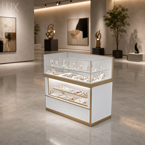 ตู้โชว์เครื่องประดับทันสมัย LUX พร้อมตู้กระจกและไฟ LED สำหรับร้านบูติก - Product Image 4