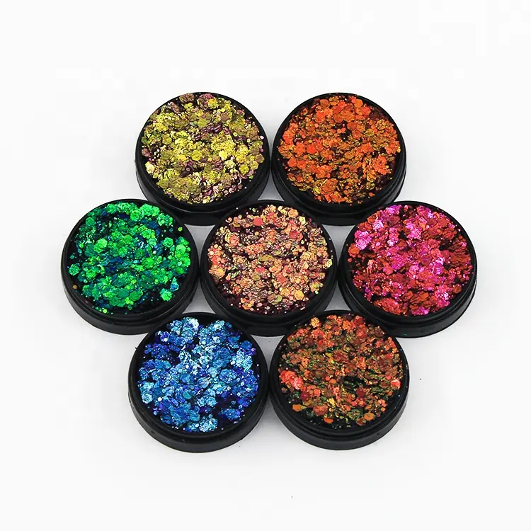 Mixed Multi Chrom Glitter Stage Makeup Flash Glitter Gel Flash DIY Set Nail Art Körper Haar Liquid Eye shadow