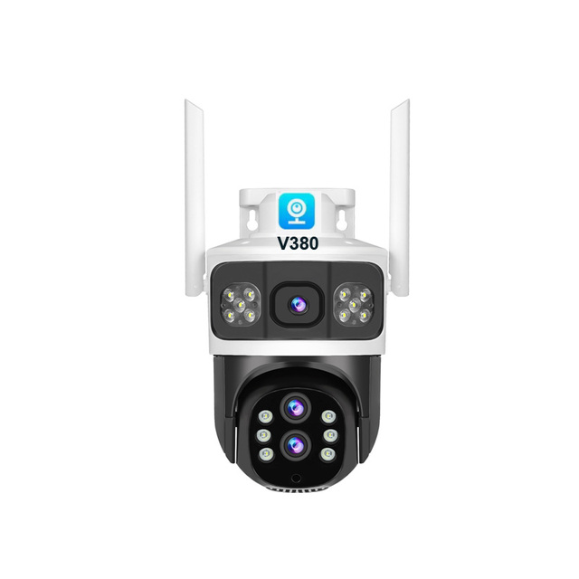 HD V380 Pro New Three Lens 6MP CCTV Camera Solar Powered by LTE SIM Card 4G IP PTZ Waterproof IP67 Outdoor Use Digital 10 Zoom