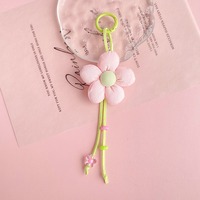 Gantungan Kunci Lanyard Bunga Matahari Warna-warni Manis & Imut, Aksesoris Tas & Ponsel dari Kain Bermotif Bunga