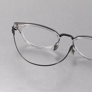 Z <span class=keywords><strong>Yong</strong></span> Zhang Zhilin <span class=keywords><strong>Jing</strong></span> Boran Fei Ke Lunettes de vue rétro japonaises vintage ultra-légères en titane pur pour femmes, monture complète, avec prescription AC - Product Image 5