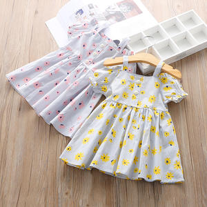 Vêtements en gros pour filles, robes de fête formelles à fleurs et rayées pour petites filles, vêtements d'été fantaisie pour enfants en provenance de Chine - Product Image 2