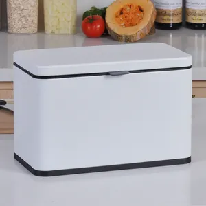 3L rectangular stainless steel kitchen waste basket for wall mounting with odor eliminating cotton Household waste basket