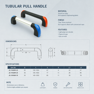 Manija <span class=keywords><strong>tubular</strong></span> para puerta de centro de maquinado CNC, barra de agarre de tubo de alta resistencia con soporte de montaje con tornillos para gabinetes de equipos industriales - Product Image 4